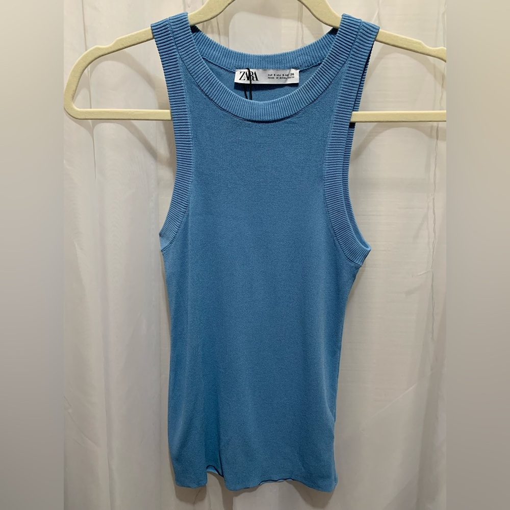 Zara Baby Blue Knit Tank